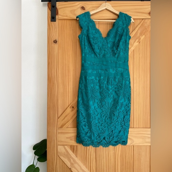 Tadashi Shoji Size 8 Embroidered Lace Sheath Dress - Picture 4 of 17